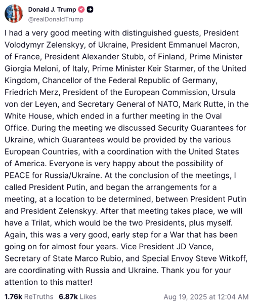 Трамп повідомив, що зателефонував Путіну і працює над організацією його зустрічі із Зеленським