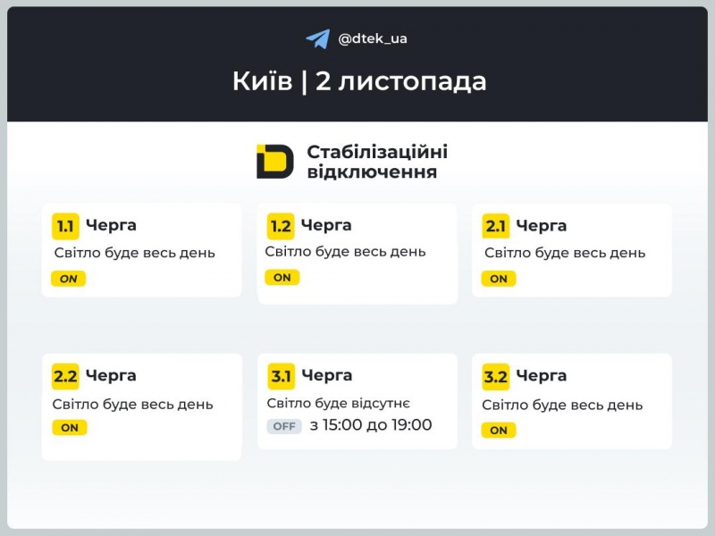 Як виключатимуть світло у Києві 2 листопада: оприлюднено графіки