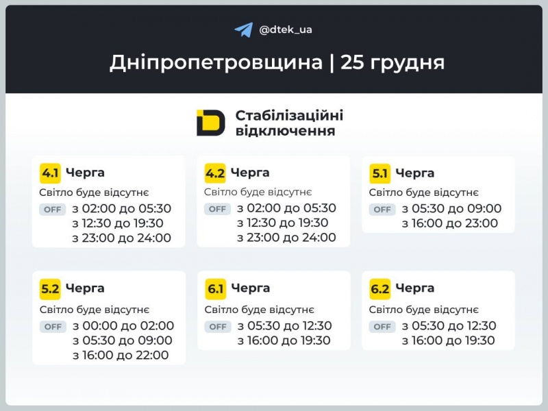 Відключення світла на Різдво: де діють аварійні, а де - за графіками