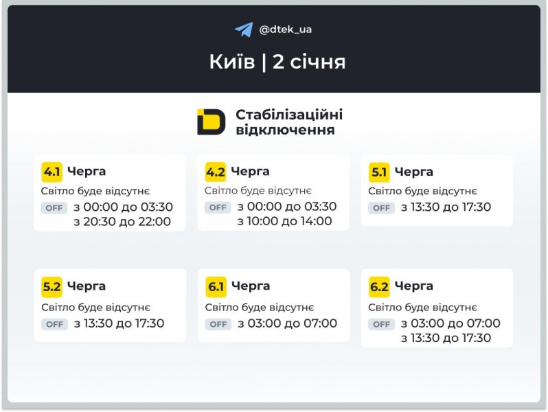 Світло вимикатимуть аварійно і за графіками: повний список для всіх областей