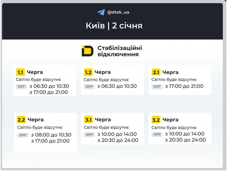 Світло вимикатимуть аварійно і за графіками: повний список для всіх областей