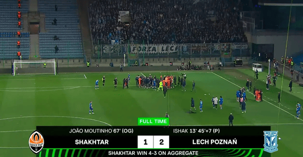 Гравці "Шахтаря" і "Леха" влаштували масову сутичку з вилученням після матчу Ліги конференцій